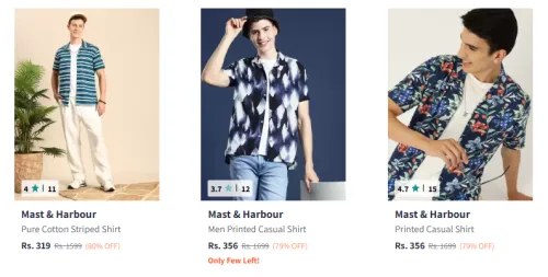 Image of Mast & Harbour Men Shirt Minimum 80% Discount