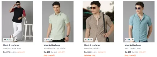 Image of Mast & Harbour Men Shirts at minimum 80% Discount 