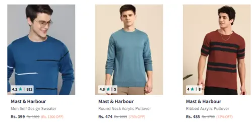 Image of mast harbour men Sweater Minimum 80% Discount