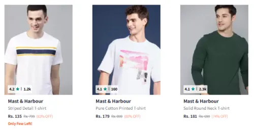 Image of mast harbour men t- shirt Minimum 70% Discount