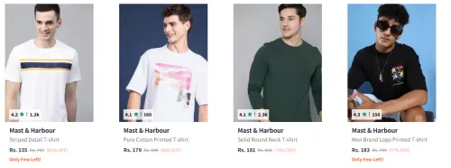 Image of Mast & Harbour Men T-Shirts at minimum 70% Discount 