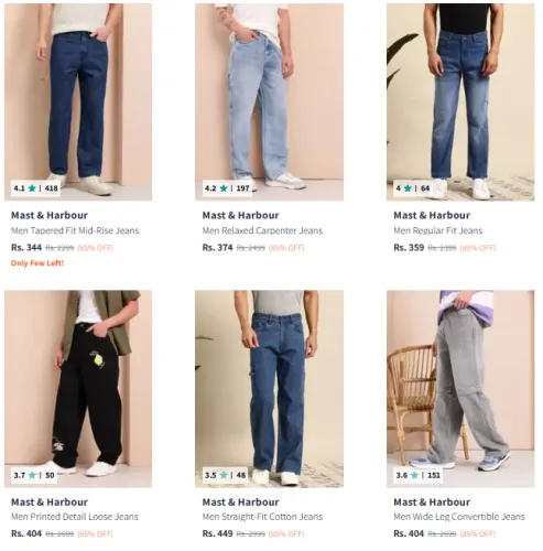 Image of Mast & Harbour Men's Jeans @ Up to 85% Discount 