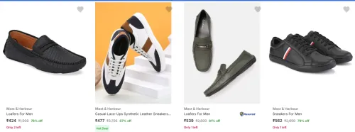 Image of Mast & Harbour Men’s Casual Shoes upto 87% Discount