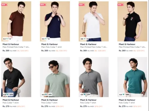 Image of Mast&Harbour mens tshirt at Minimum 80%Discount