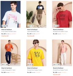 Mast & Harbour Mens T-shirts @ Up to 86% Discount | Starting ₹149