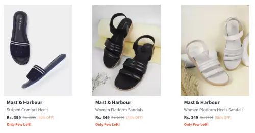 Image of Mast & Harbour Women's Heels Sandals at Minimum 80% Discount