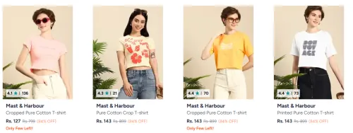 Image of Mast & Harbour womens tshirt Minimum 80% Disocunt