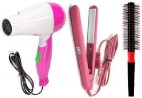 Image of Mastadi Hair Care Combo (Brush + Straightener + Foldable 2-Speed Dryer)