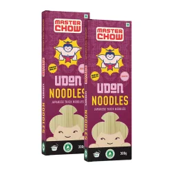 MasterChow Healthy Wheat Udon Noodles - Pack of 2 | 100% Whole Wheat | No Maida, Not Fried | Serves 4-5 Meals | 600gms