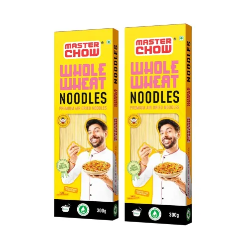 Image of MasterChow Healthy Whole Wheat Noodles- Pack of 2 | 100% Atta | No Maida, Not Fried | Serves 10 Meals - 600gms