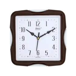 Matiz Analog 30 cm X 30 cm Wall Clock | Brown | with Glass | Standard | 117 Brown White
