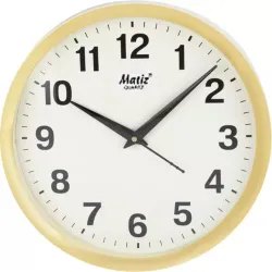 matiz Analog 20 cm X 20 cm Wall Clock (Gold, With Glass, Standard)