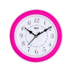 Matiz Analog 30 cm X 30 cm Wall Clock | Brown | with Glass | Standard | 107 Pink