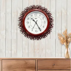 Matiz Analog 30 cm X 30 cm Wall Clock | Brown | with Glass | Standard| 327 Dark Brown