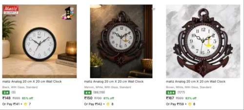 Image of Matiz Wall Clock upto 85% discount 