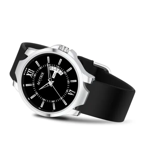 Image of Matrix Antique Day Date Silicone Strap Watch