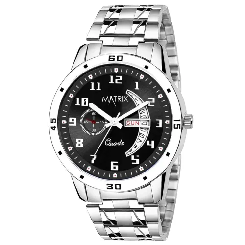 Image of Matrix Day-Date Stainless Steel Analog Watch