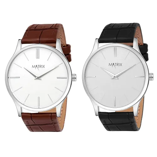 Image of Matrix Duet Signature Cut Glass Analog Wrist Watch (Pack of 2)