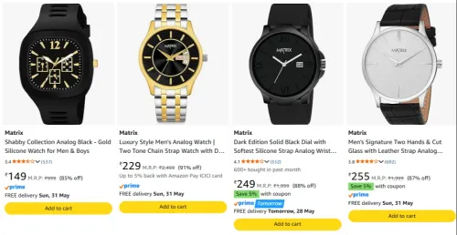 Image of Matrix Men's Watch at minimum 84% Discount