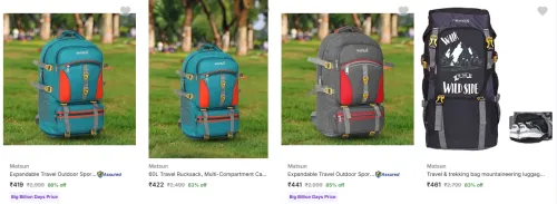 Image of Matsun Rucksacks at minimum 73% Discount