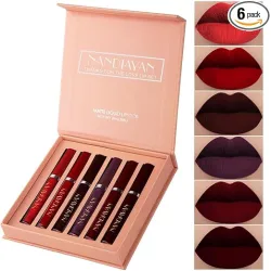 Matte Liquid Lipstick Set (Pack of 6) | Wine & Brown lipstick Shades | Waterproof Long-Lasting Smudge-Proof Lipsticks |
