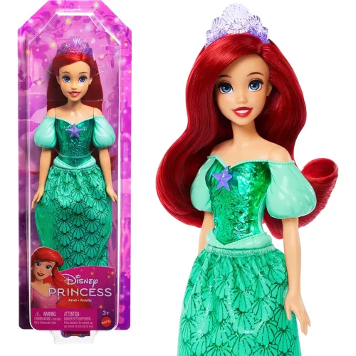Image of Mattel Disney Princess Dolls, Ariel Posable Fashion Doll Set with Sparkling Clothing and Accessories, Disney Movie Toys