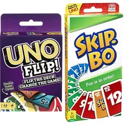 Mattel Games Uno Flip Side & Mattel Skip Bo Card Game