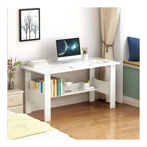 Image of MATTERHORN Engineered Wood Office Table, Work from Home Table with Shelf for Storage (DIY, 900 x 500 x 800 cm, RMOOT-100
