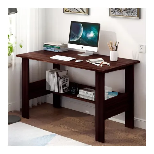 Image of MATTERHORN Engineered Wood Office Table, Work from Home Table with Shelf for Storage (DIY, 900 x 500 x 800 cm, RMOOT-100