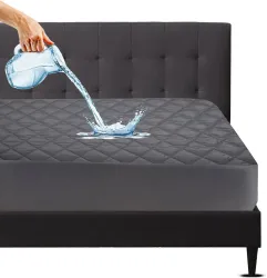 Mattress Protector Fitted King Size Waterproof, Stretchable, Breathable Mattress Cover  (Grey)