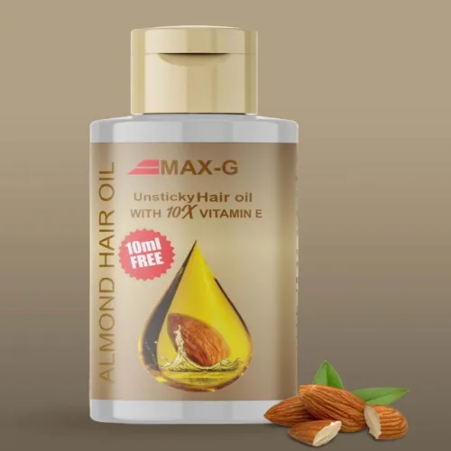 Image of MAX-G Almond Hair Oil With Vitamin E - 100 ml