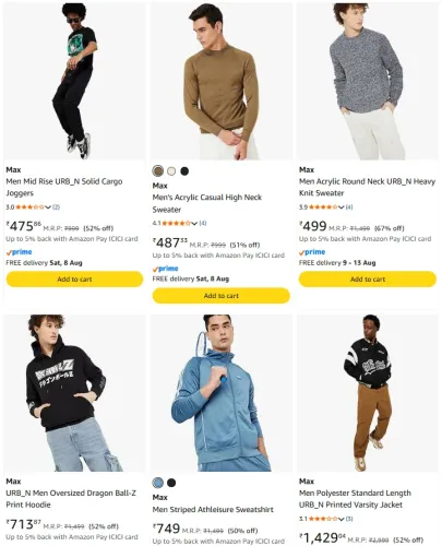 Image of Max Men's Clothing up to 65% Discount