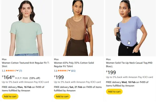 Image of Max womens tshirt minimum 60% off