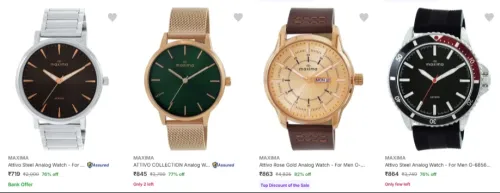 Image of Maxima Men's Wrist Watches upto 82% Discount