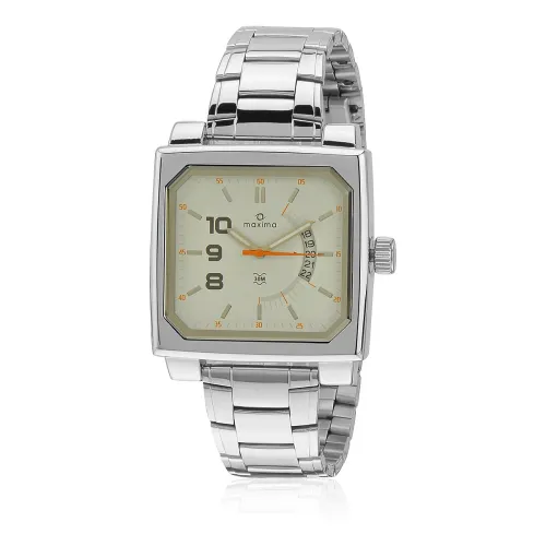 Image of Maxima Stainless Steel Attivo Date White Dial Analog Watch for Men 