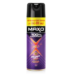 Maxo Flying Insect Killer Spray 200ml | Mosquito & Fly Killer | 100% Knockout Formula | Protection from Dengue, Malaria & Chikungunya | Floral Bliss Fragrance