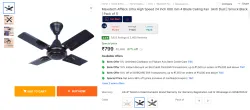 Maxotech Affleck Ultra High Speed 24 Inch 600 mm 4 Blade Ceiling Fan 