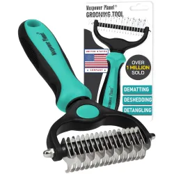 Maxpower Planet Pet Grooming Brush - Double Sided Shedding, Dematting - Undercoat Rake Dogs - Dog Grooming Brush - Deshedding Brush for Dogs - Dog Brush, Cat Brush, Reduce Shedding by 95%, T...