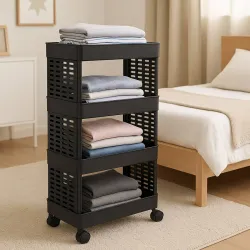 MAXTID 4 Compartments Plastic PP (Black)