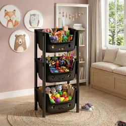MAXTID 5 Layer Office Storage Drawer System Plastic Cupboard (Finish Color - Gray, DIY(Do-It-Yourself))