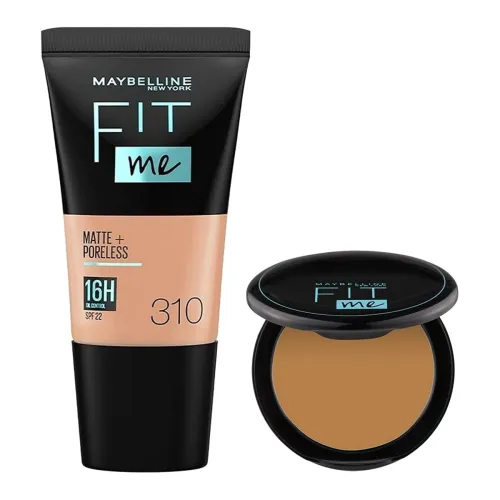 Image of Maybelline Fit Me Matte Foundation (310 Sun Beige) & Pressed Powder (330 Toffee) Set