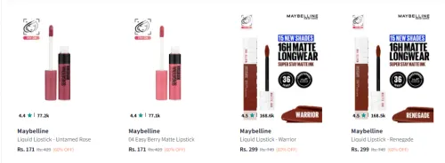 Image of Maybelline Lipstick starting @ ₹171
