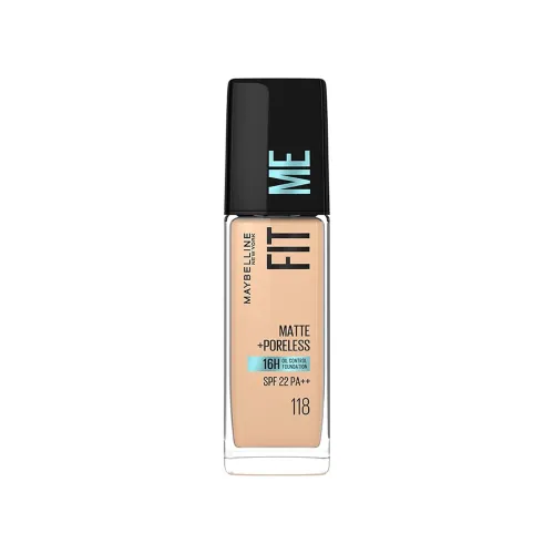 Image of Maybelline New York Fit Me Matte + Poreless Liquid Foundation, 118 Light