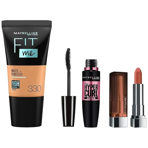 Image of Maybelline Prom Queen Kit: Fit Me Foundation + Hypercurl Mascara + Nude Lipstick