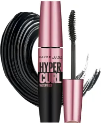 MAYBELLINE NEW YORK Hypercurl Waterproof Mascara, Longlasting, Curls Lashes, Highly Pigmented Colour 9.2 ml (Black)