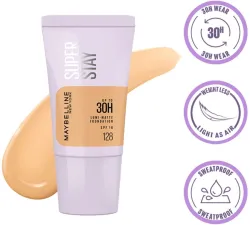 MAYBELLINE NEW YORK Super Stay Lumi-Matte Foundation-128, 30H Wear, Lightweight, Suits all skintypes Foundation (128, 18