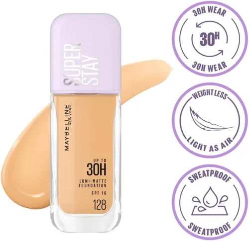 Image of Maybelline New York Super Stay Lumi Matte Foundation 35ml (128)