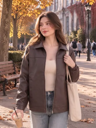 Image of MAYKR Full Sleeve Solid Women Jacket