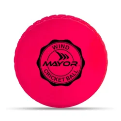Mayor Cricket Wind Ball for Indoor & Outdoor Street Cricket Rubber Ball (Pink)