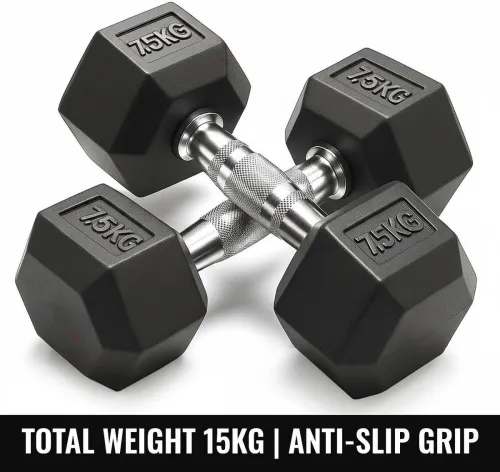 Image of MAYOR Solid 7.5KG Metal Dumbbells Set for Home Gym